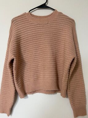 Forever 21 Ribbed Crewneck Sweater in Dusty Rose